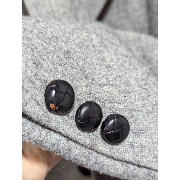 Middishade Vintage Men's Gray Wool Long-Sleeve Notch Lapel Blazer Jacket Size 42 - Picture 5 of 7